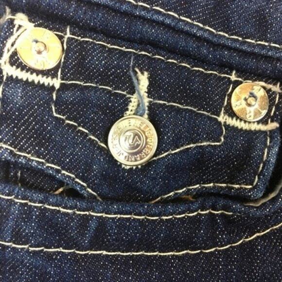 True Religion Jeans Women Size 24 Billy Flap Pocket Sparkle Butt Bling Crystals - Picture 3 of 14